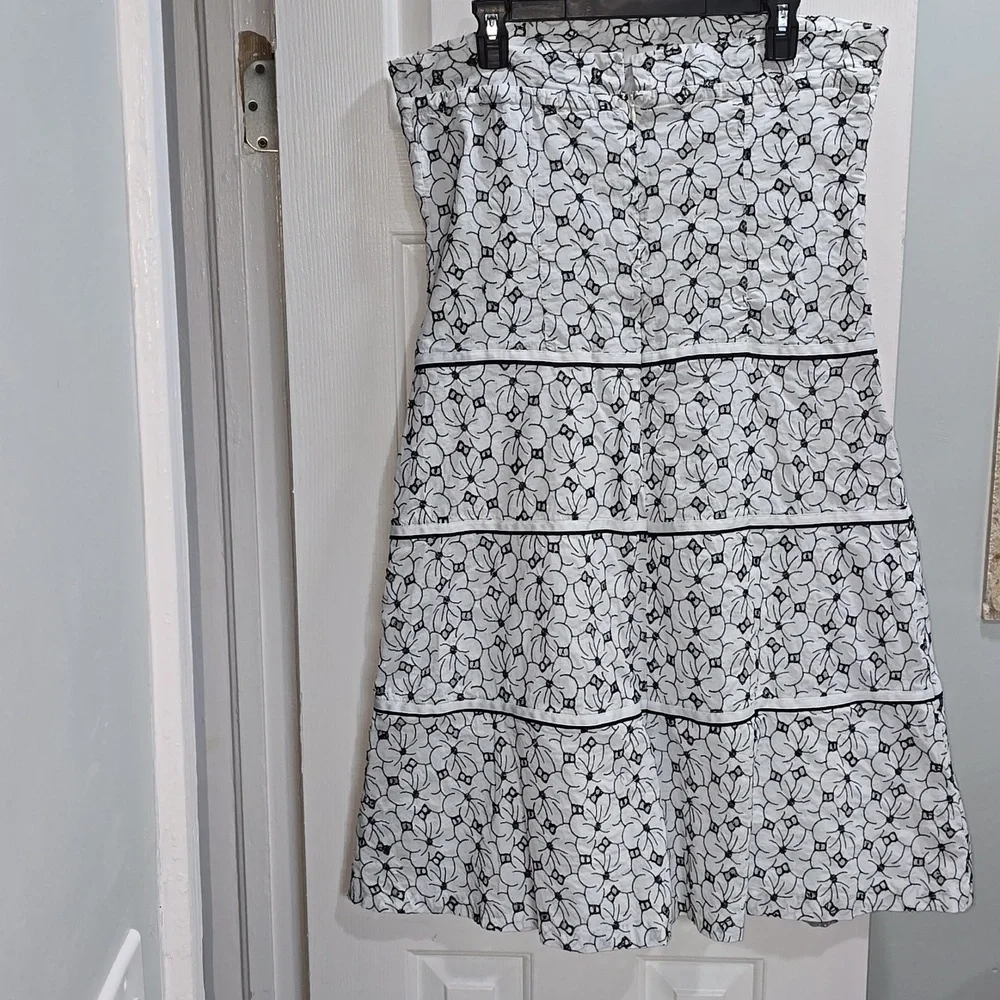 Autograph Black & White Floral Dress Size 14 - Picture 8 of 14
